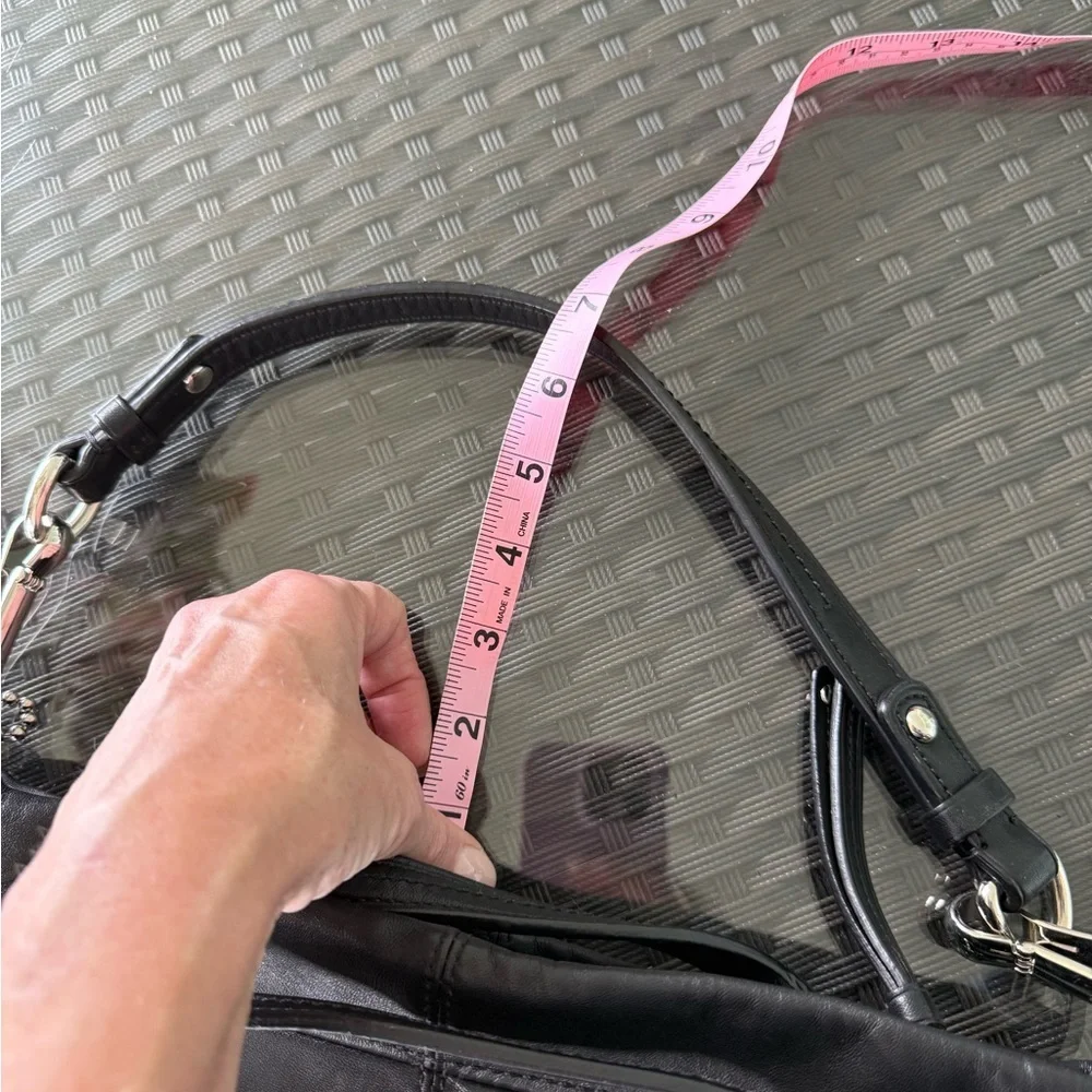 Vintage Coach Brooke #14820 Soft Leather Hobo Medium Purse Black & Silver